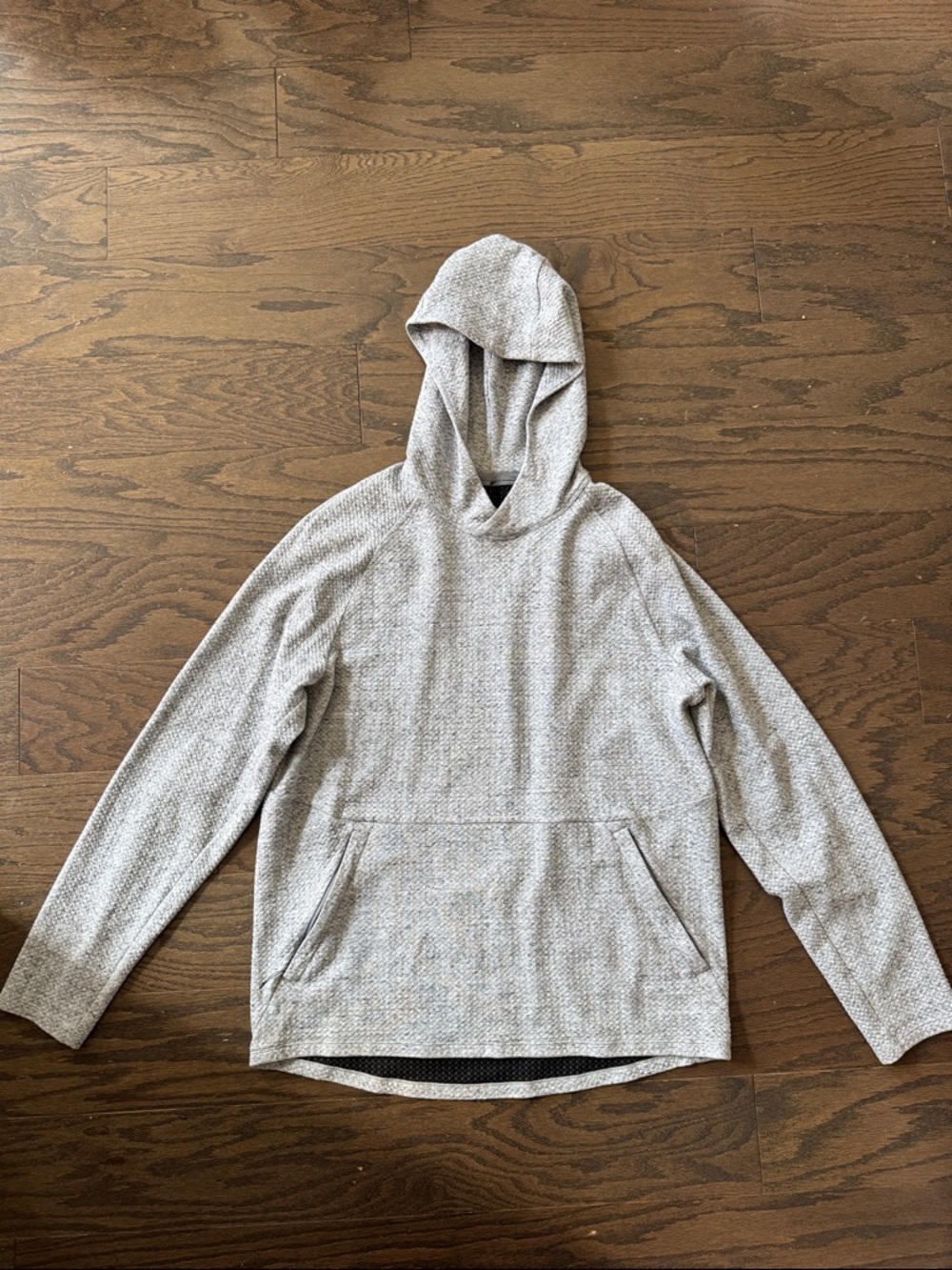 Lululemon Light Gray Hooded Knit Sweatshirt for Men